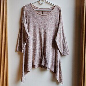 Tan Scoop Neck Angled Jersey Size Large